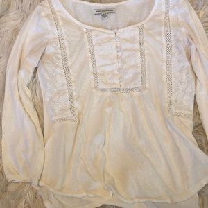 White boho style longsleeve XS